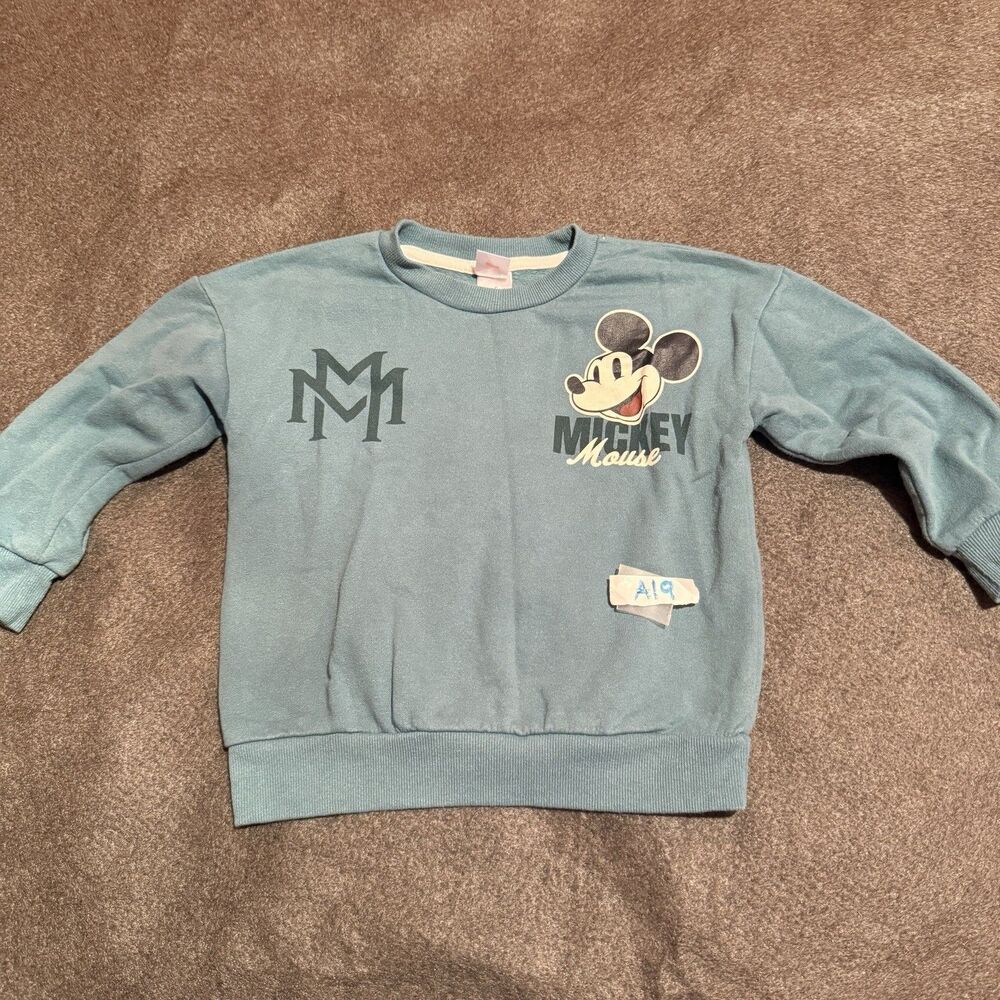 Disney Toddler Boys Sweater 4T Blue Mickey Mouse Pullover Awesome
